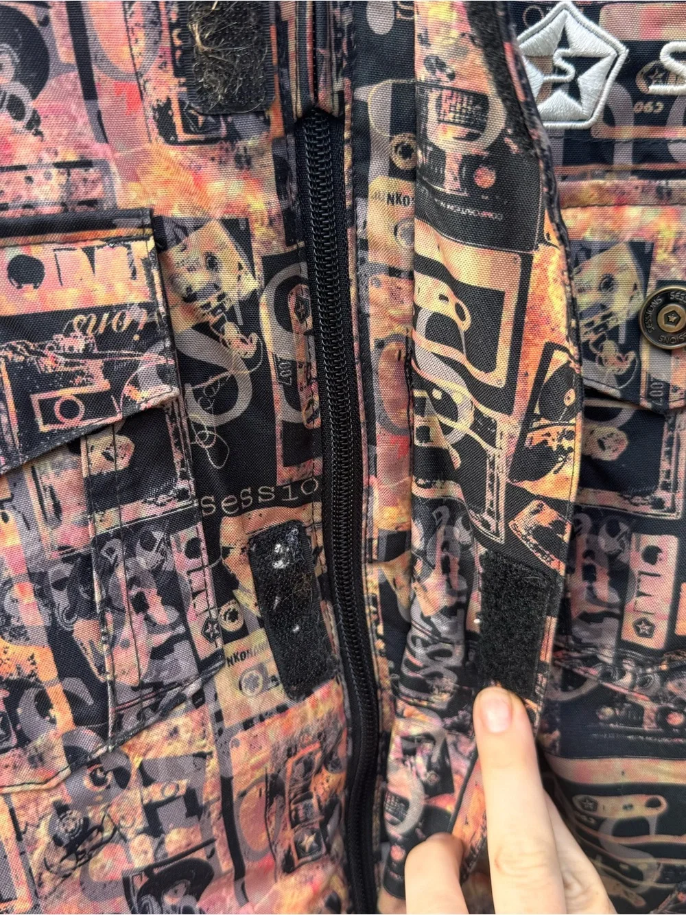 Sessions Boy’s 90s Vintage Inspired  Hooded winter Jacket - Black & Rust